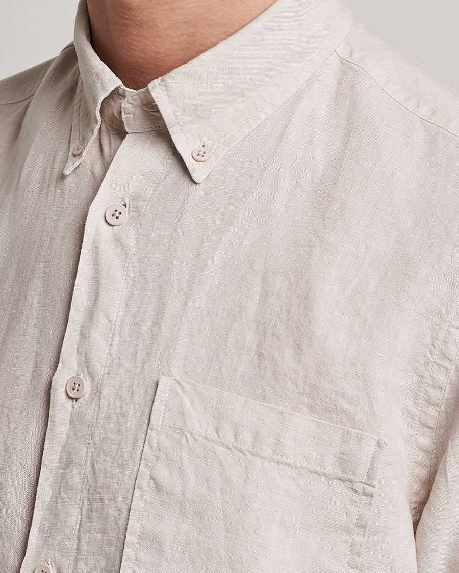 Heren | Overhemden | NN07 | Arne Linen Short Sleeve Shirt Oat