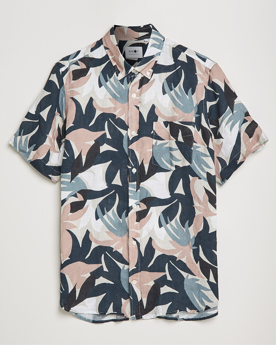 Heren | Overhemden | NN07 | Tyrion Printed Short Sleeve Shirt Nougat Print