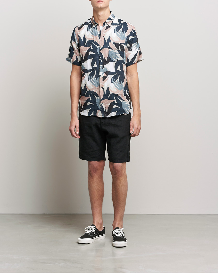Heren | Overhemden | NN07 | Tyrion Printed Short Sleeve Shirt Nougat Print