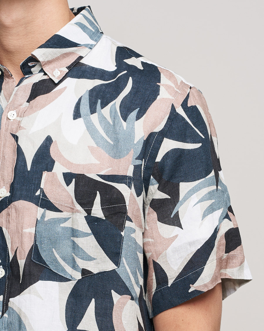 Heren | Overhemden | NN07 | Tyrion Printed Short Sleeve Shirt Nougat Print