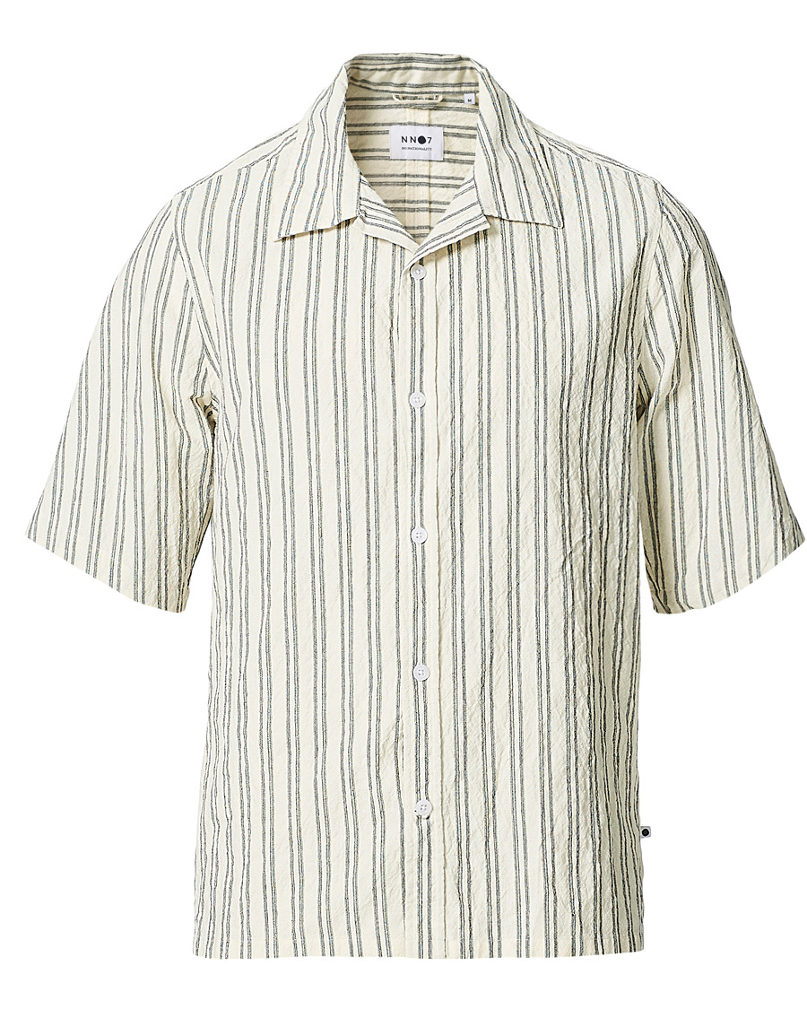 Heren | Overhemden | NN07 | Ole Short Sleeve Striped Shirt White/Black