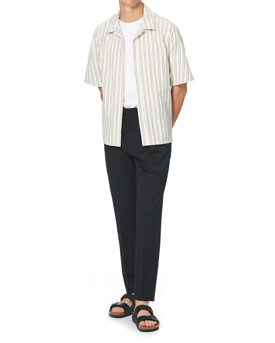 Heren | Overhemden | NN07 | Ole Short Sleeve Striped Shirt White/Black
