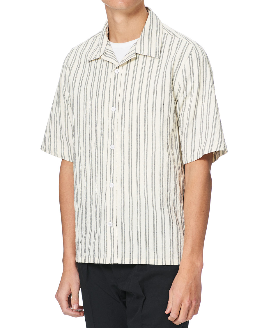 Heren | Overhemden | NN07 | Ole Short Sleeve Striped Shirt White/Black