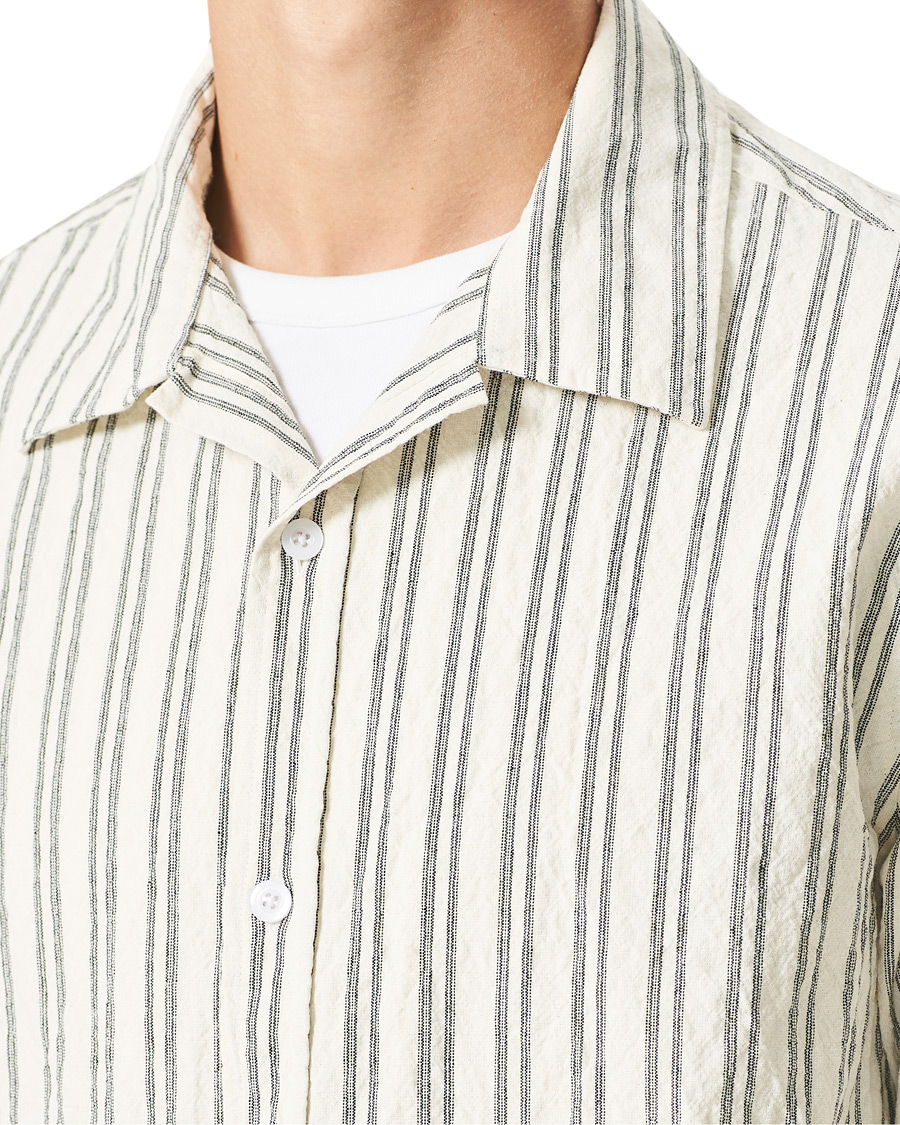 Heren | Overhemden | NN07 | Ole Short Sleeve Striped Shirt White/Black
