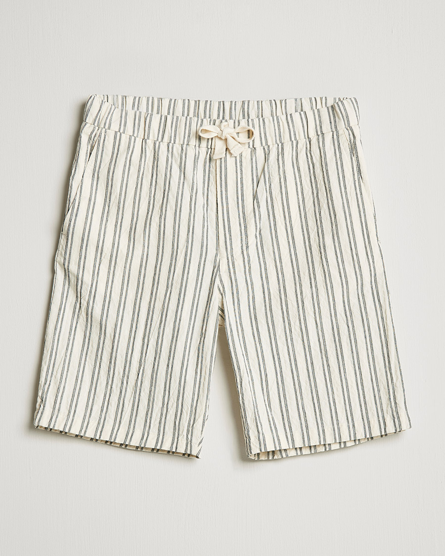 Heren | Korte broek | NN07 | Keith Striped Drawstring Shorts White/Black