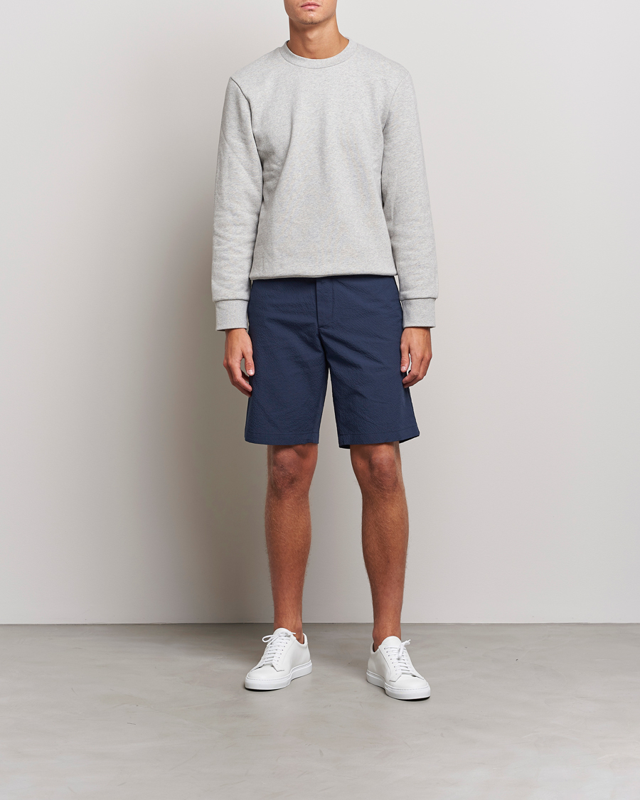 Heren | Korte broek | J.Lindeberg | Nathan Seersucker Shorts Navy