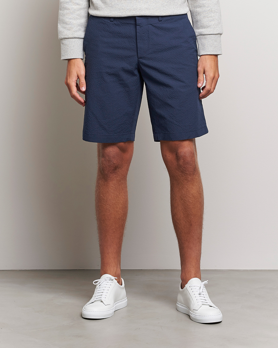 Heren | Korte broek | J.Lindeberg | Nathan Seersucker Shorts Navy