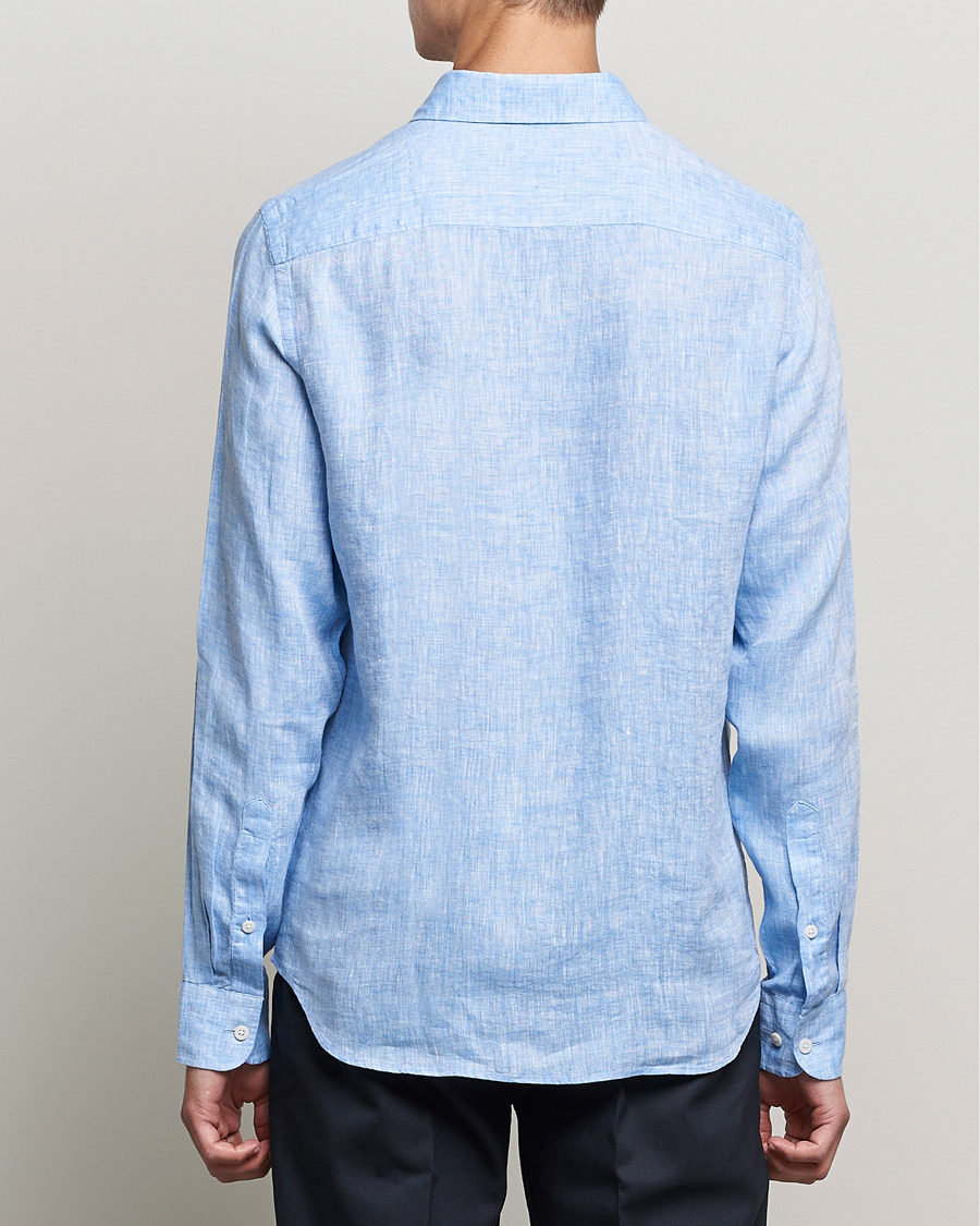 Heren | Overhemden | J.Lindeberg | Linen Melange Slim Shirt Ultramarine