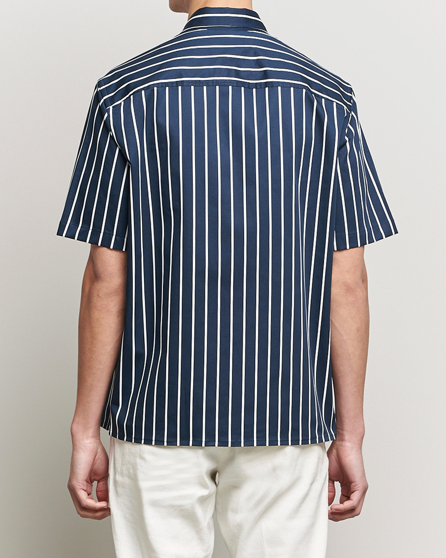Heren | Overhemden | J.Lindeberg | Chainy Short Sleeve Zip Shirt Navy