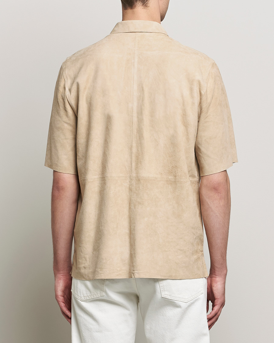 Heren | Overhemden | J.Lindeberg | Shorty Short Sleeve Suede Shirt Safari Beige