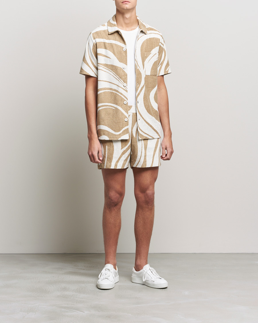 Heren | Korte broek | J.Lindeberg | Bolt Toweling Jacquard Shorts Safari Beige
