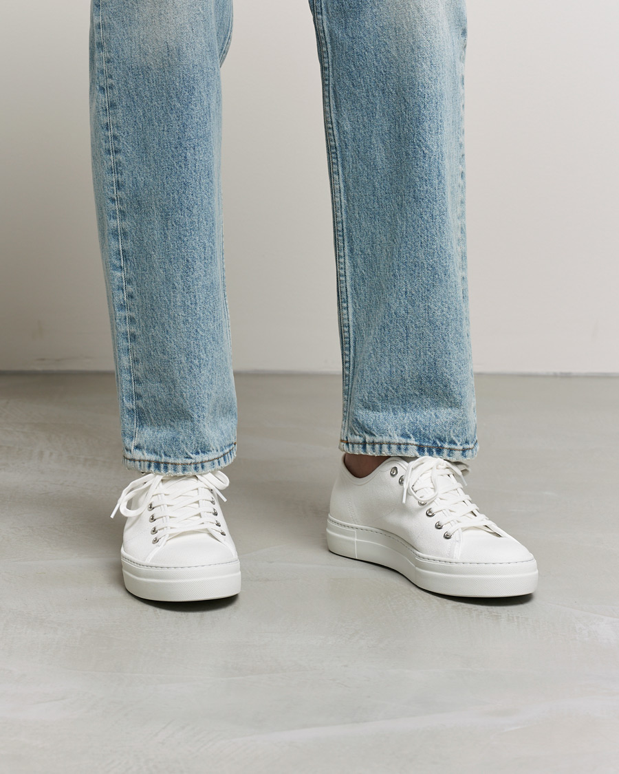 Heren | J.Lindeberg Art Signature Canvas Sneaker White | J.Lindeberg | Art Signature Canvas Sneaker White
