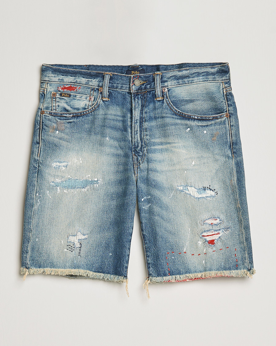 Heren | Korte broek | Polo Ralph Lauren | Shredded Denim Shorts Blue