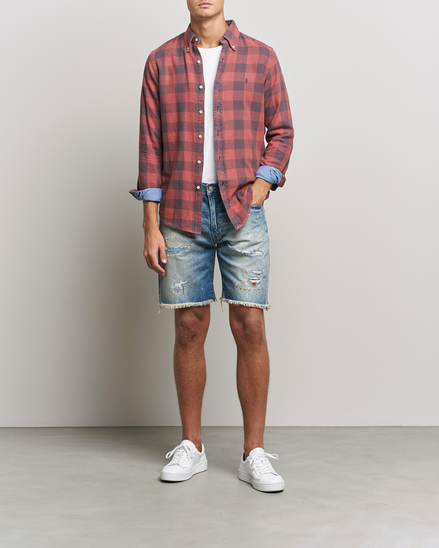 Heren | Korte broek | Polo Ralph Lauren | Shredded Denim Shorts Blue