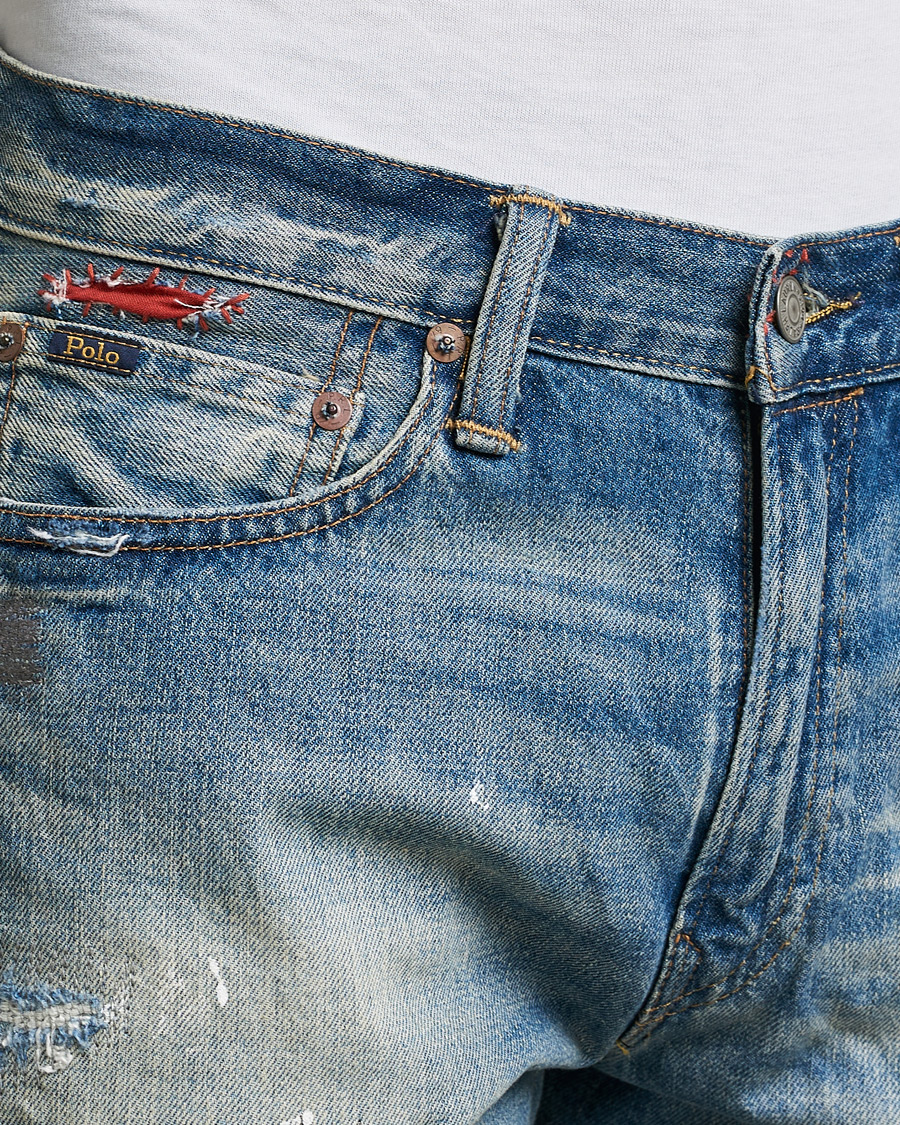 Heren | Korte broek | Polo Ralph Lauren | Shredded Denim Shorts Blue