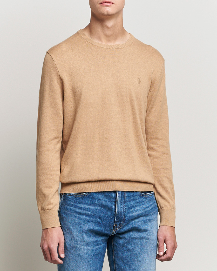 Heren |  | Polo Ralph Lauren | Cotton/Cashmere Crew Neck Pullover Burlap Tan