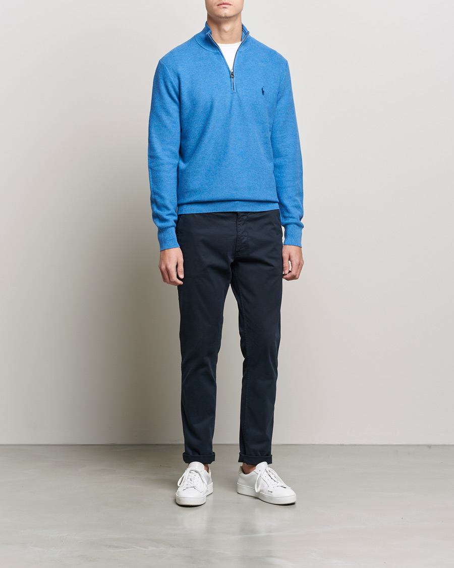 Heren | Truien | Polo Ralph Lauren | Textured Half-Zip Blue Heather