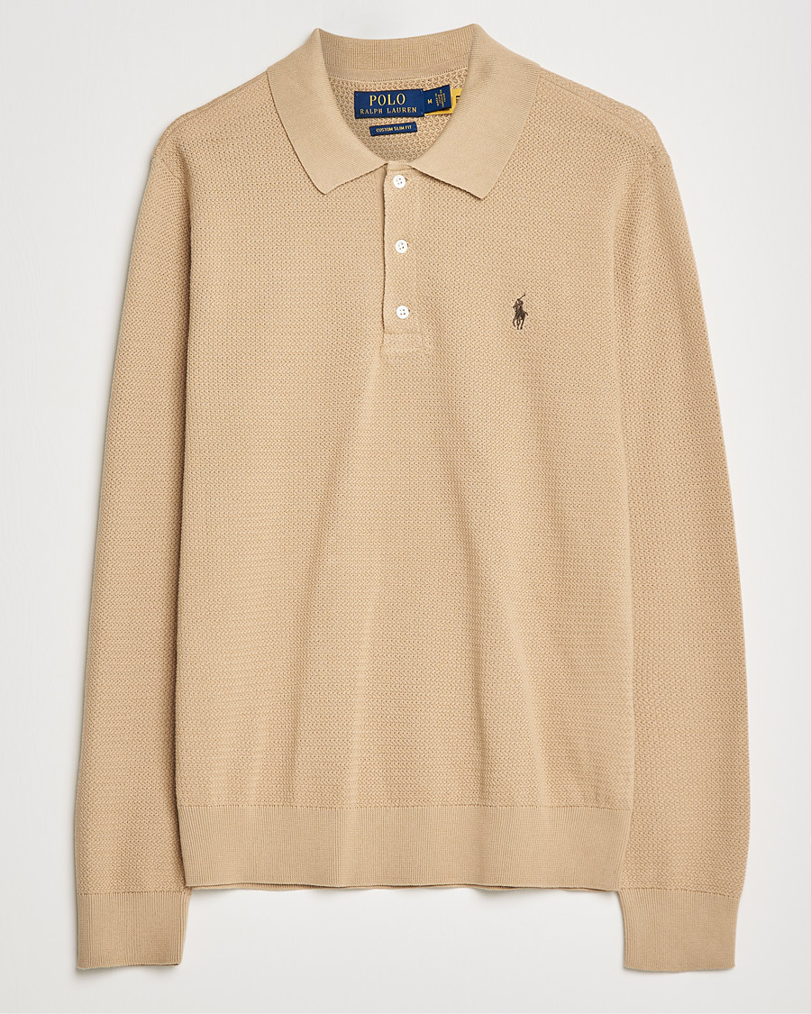 Heren | Truien | Polo Ralph Lauren | Textured Knitted Polo Vintage Khaki