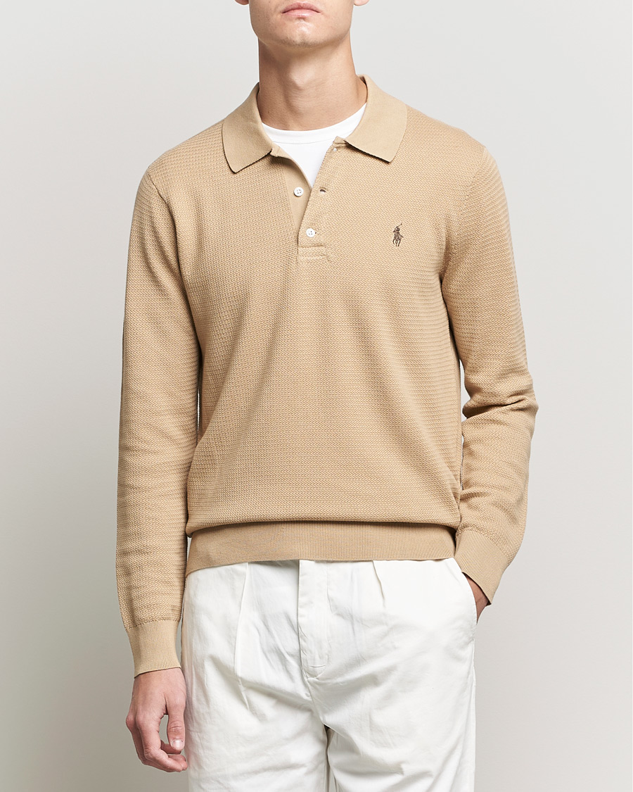 Heren | Truien | Polo Ralph Lauren | Textured Knitted Polo Vintage Khaki