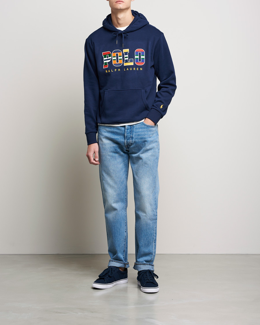 Heren | Truien | Polo Ralph Lauren | Fleece Retro Logo Hoodie Cruise Navy