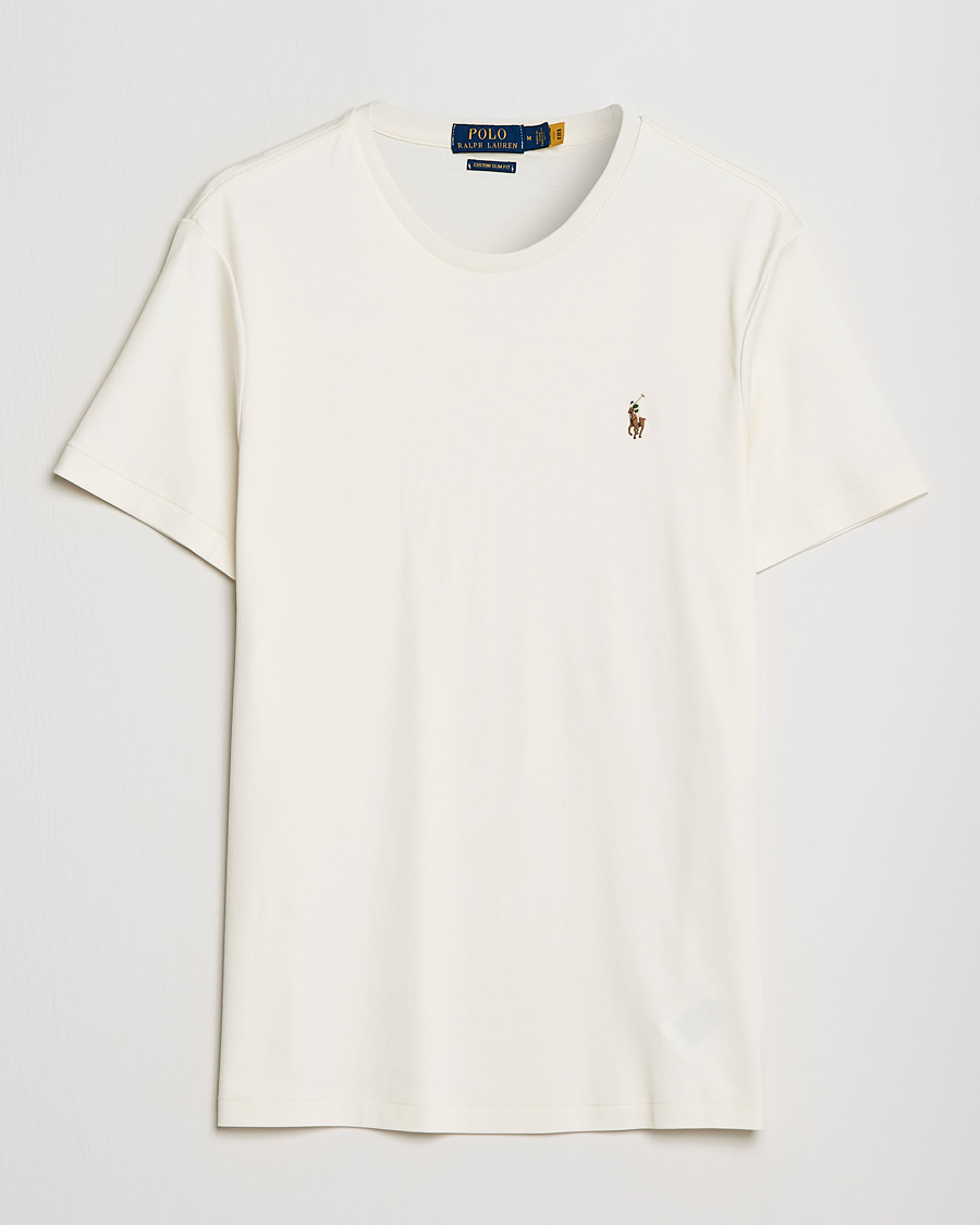 Heren | T-shirts | Polo Ralph Lauren | Luxury Pima Cotton Crew Neck T-Shirt Clubhouse Cream