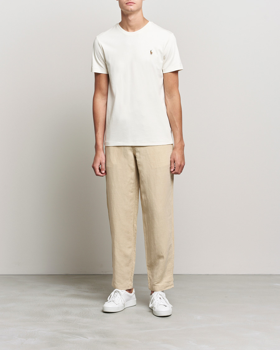 Heren | T-shirts | Polo Ralph Lauren | Luxury Pima Cotton Crew Neck T-Shirt Clubhouse Cream