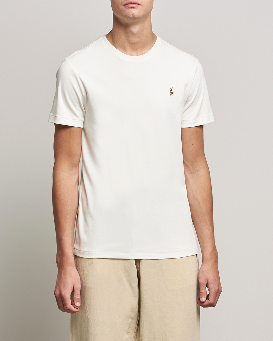 Heren | T-shirts | Polo Ralph Lauren | Luxury Pima Cotton Crew Neck T-Shirt Clubhouse Cream