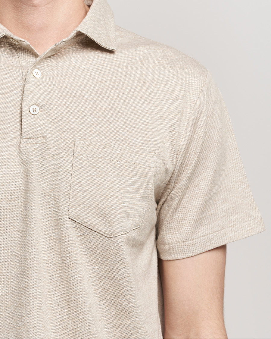 Heren | Polo's | Polo Ralph Lauren | Custom Slim Fit Cotton/Linen Polo Tan Heather