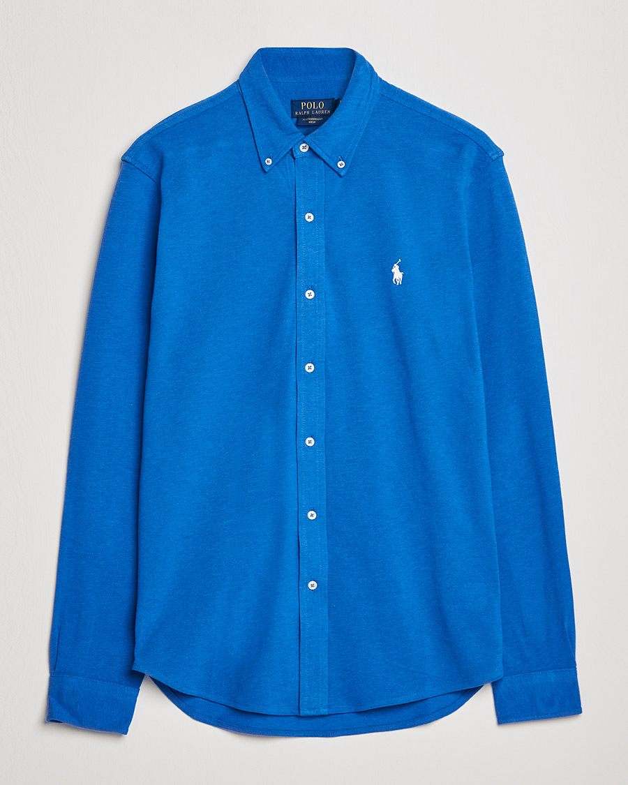 Heren | Overhemden | Polo Ralph Lauren | Featherweight Mesh Shirt Dockside Blue Heather