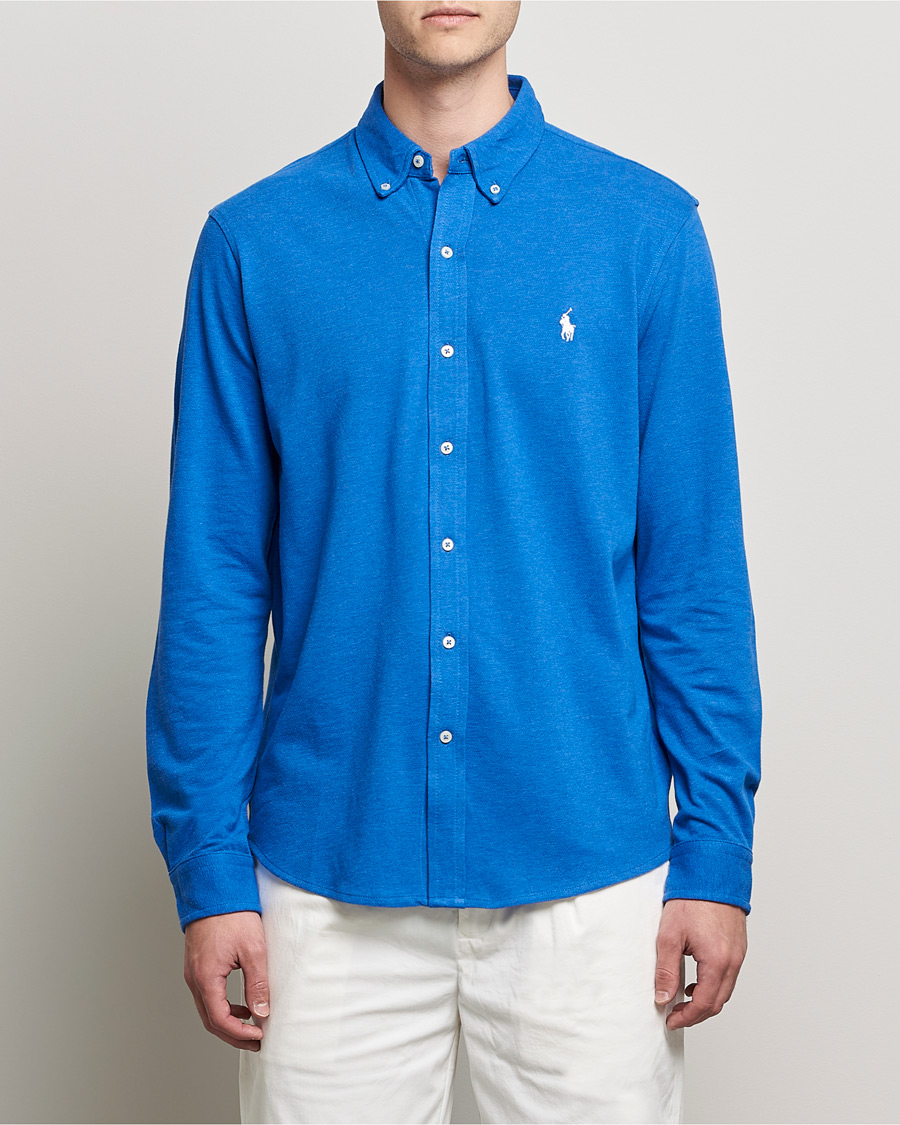 Heren | Overhemden | Polo Ralph Lauren | Featherweight Mesh Shirt Dockside Blue Heather