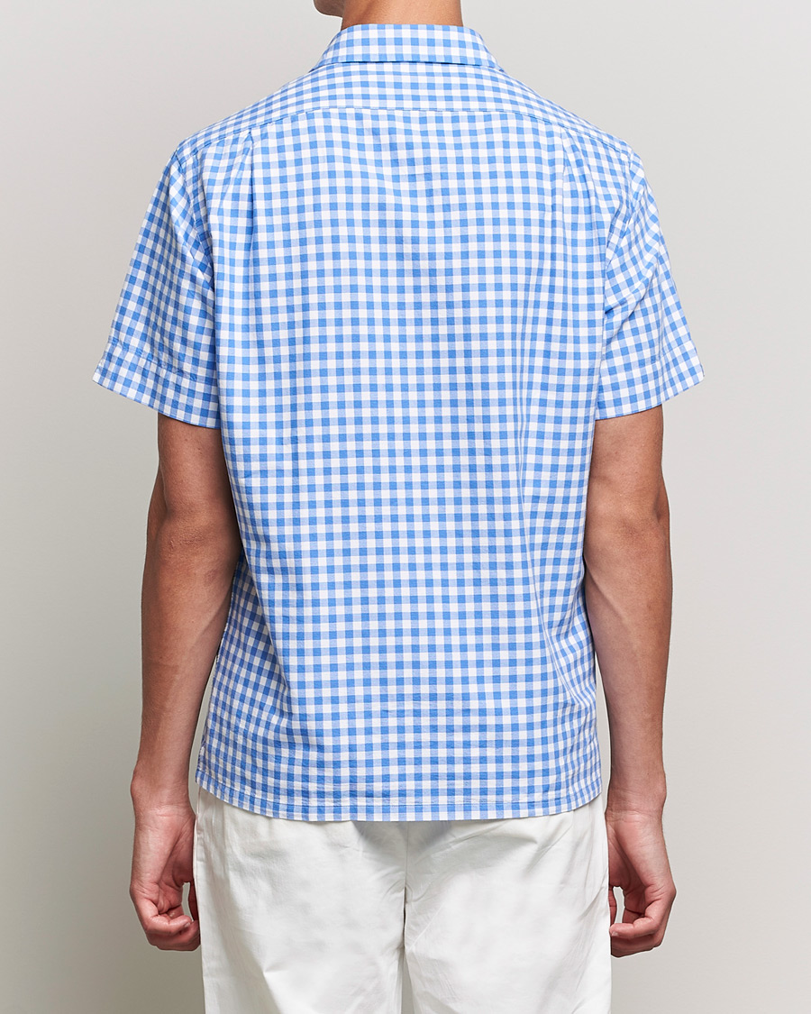 Heren | Overhemden | Polo Ralph Lauren | Short Sleeve Resort Collar Checked Shirt Blue/White