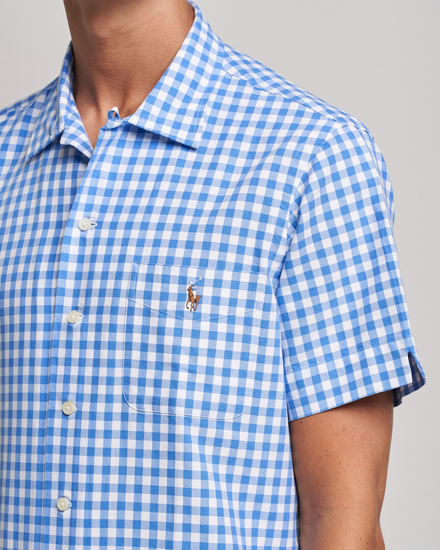 Heren | Overhemden | Polo Ralph Lauren | Short Sleeve Resort Collar Checked Shirt Blue/White