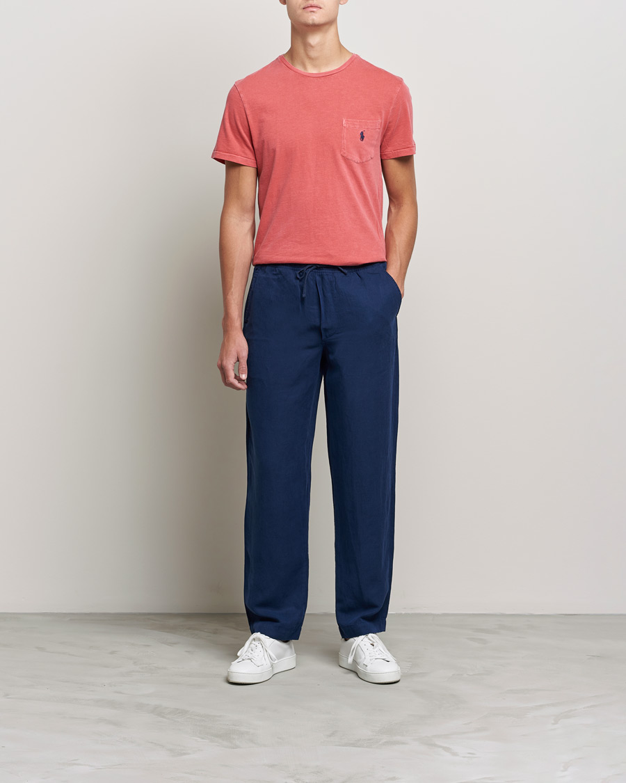 Heren | Broeken | Polo Ralph Lauren | Linen/Silk Drawstring Trousers Newport Navy