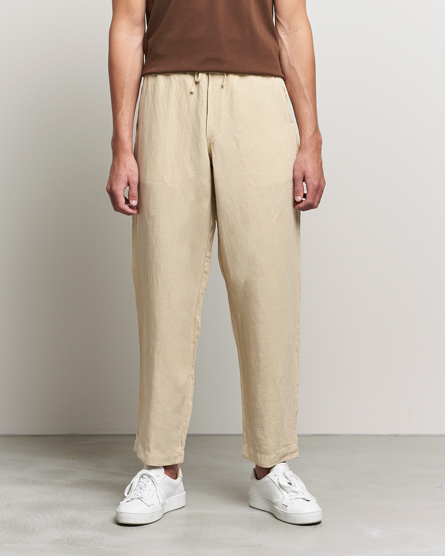 Heren | Broeken | Polo Ralph Lauren | Linen/Silk Drawstring Trousers Tallow Cream