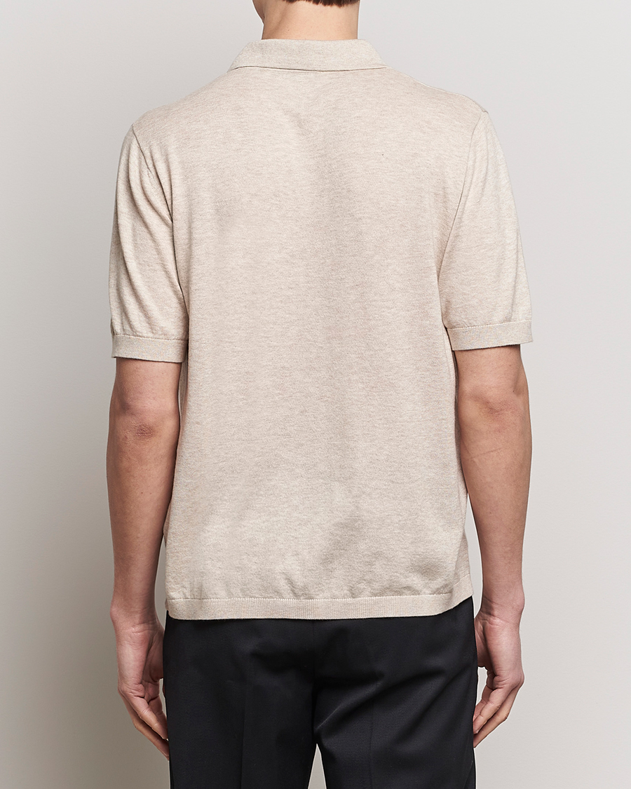 Heren | Polo's | A Day's March | Ebro Cotton/Merino Open Collar Polo Sand