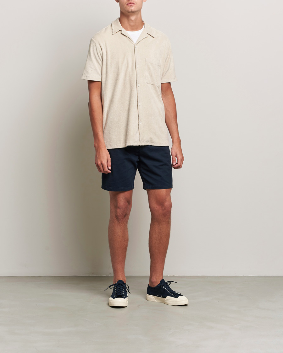 Heren | Korte broek | A Day's March | Erie Cotton Chino Shorts Navy