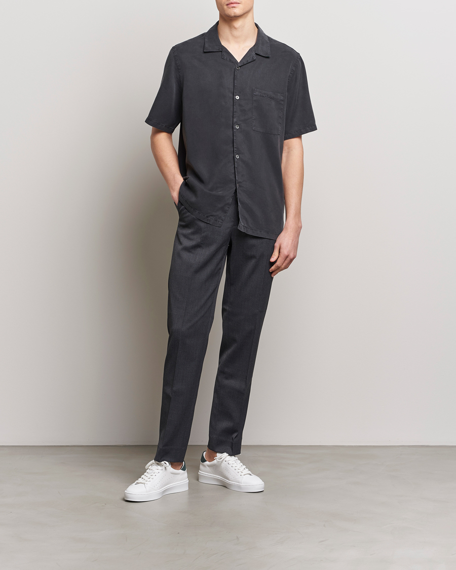Heren | Overhemden | A Day's March | Yamu Lyocell Shirt Off Black