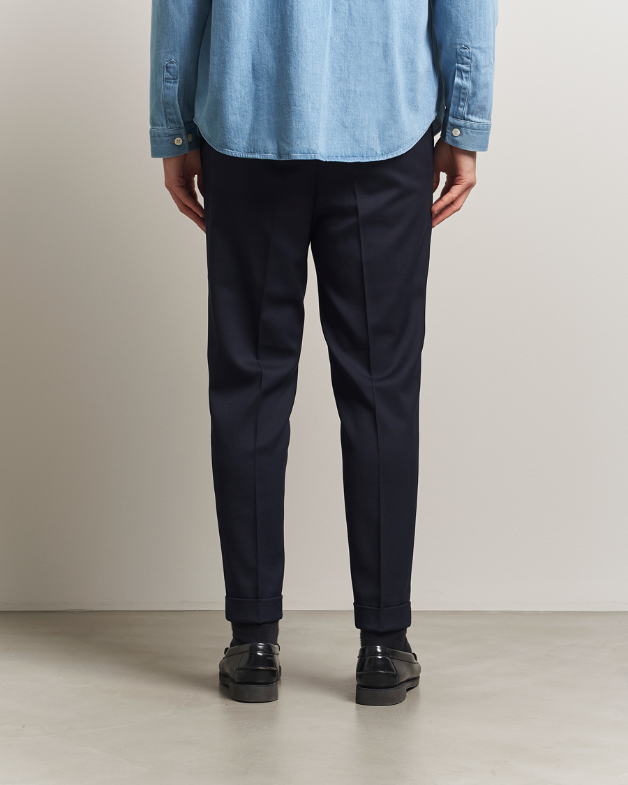 Heren | Broeken | Filippa K | Terry Gabardine Cropped Turn Up Trousers  Navy