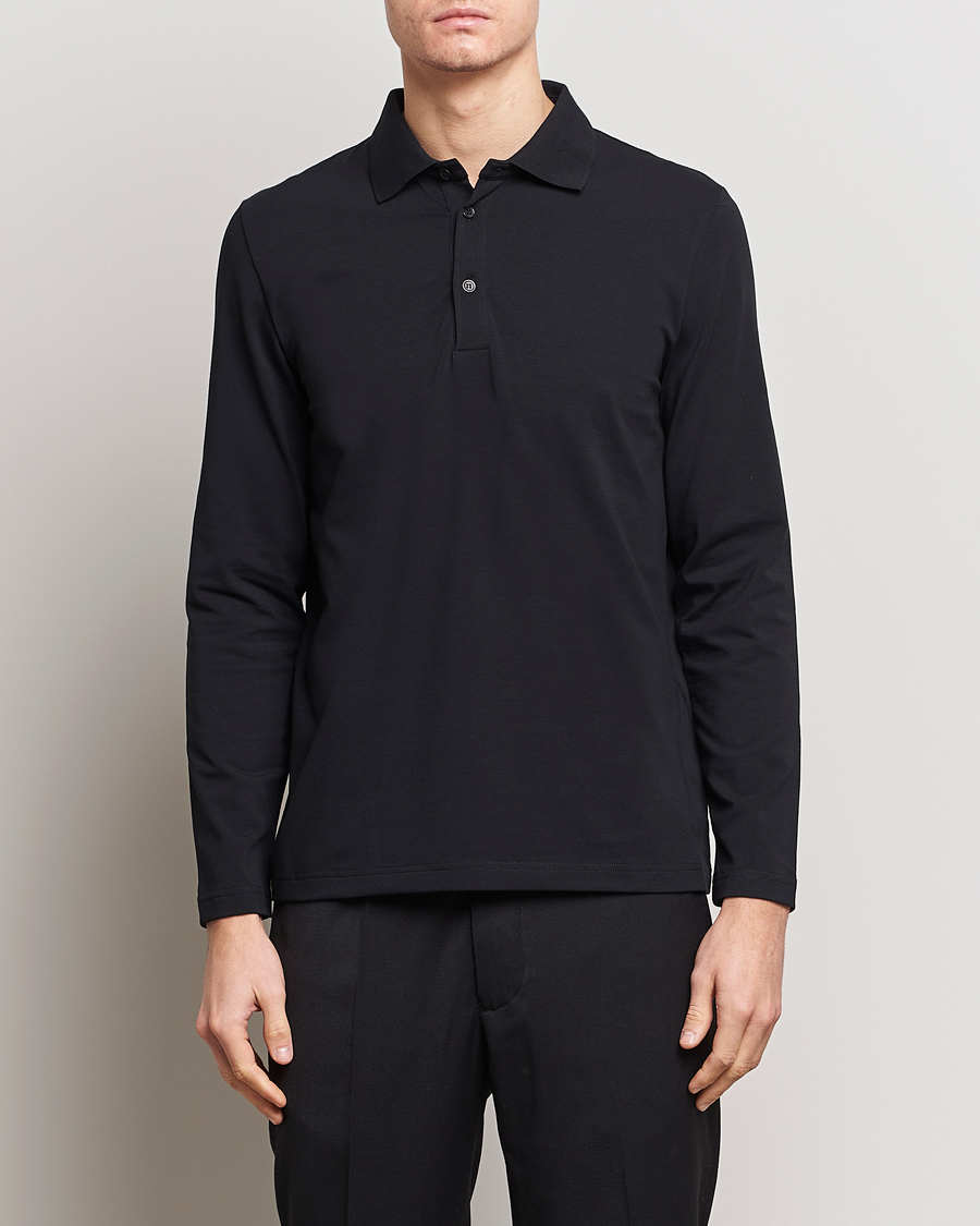 Heren | Polo's | Filippa K | Luke Lycra Poloshirt Black