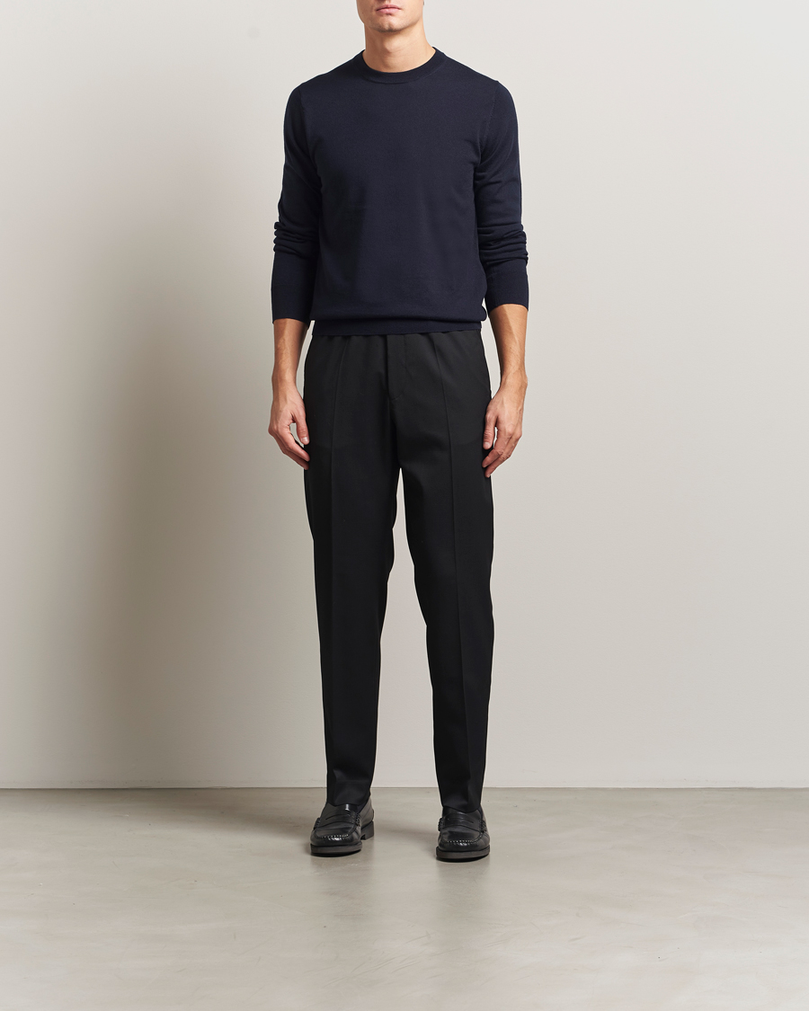 Heren | Truien | Filippa K | Merino Round Neck Sweater Navy