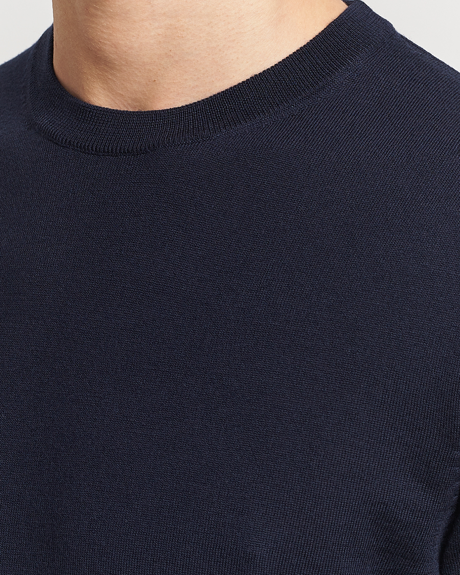 Heren | Truien | Filippa K | Merino Round Neck Sweater Navy