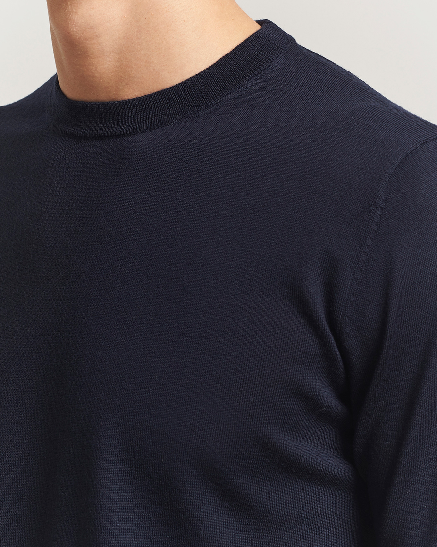 Heren | Truien | Filippa K | Merino Round Neck Sweater Navy