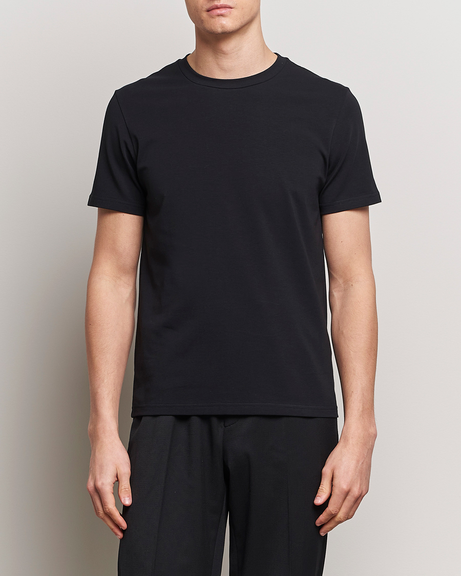 Heren | T-shirts met korte mouwen | Filippa K | Soft Lycra Tee Black