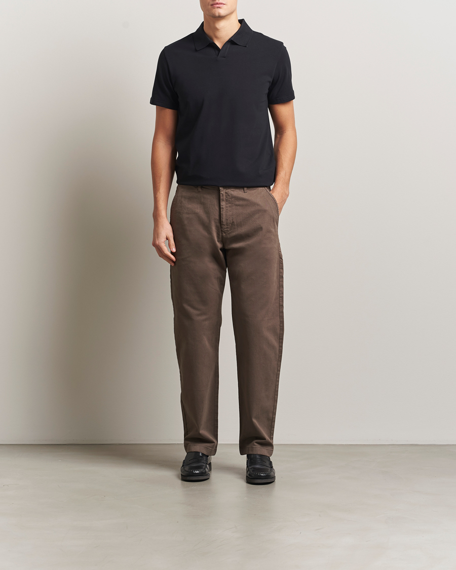 Heren | Polo's | Filippa K | Soft Lycra Polo Tee Black