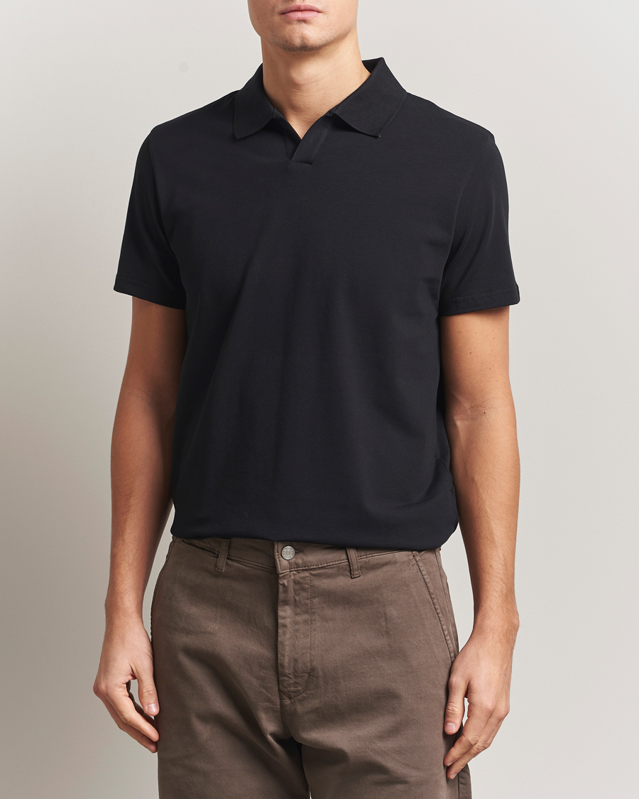 Heren | Polo's | Filippa K | Soft Lycra Polo Tee Black