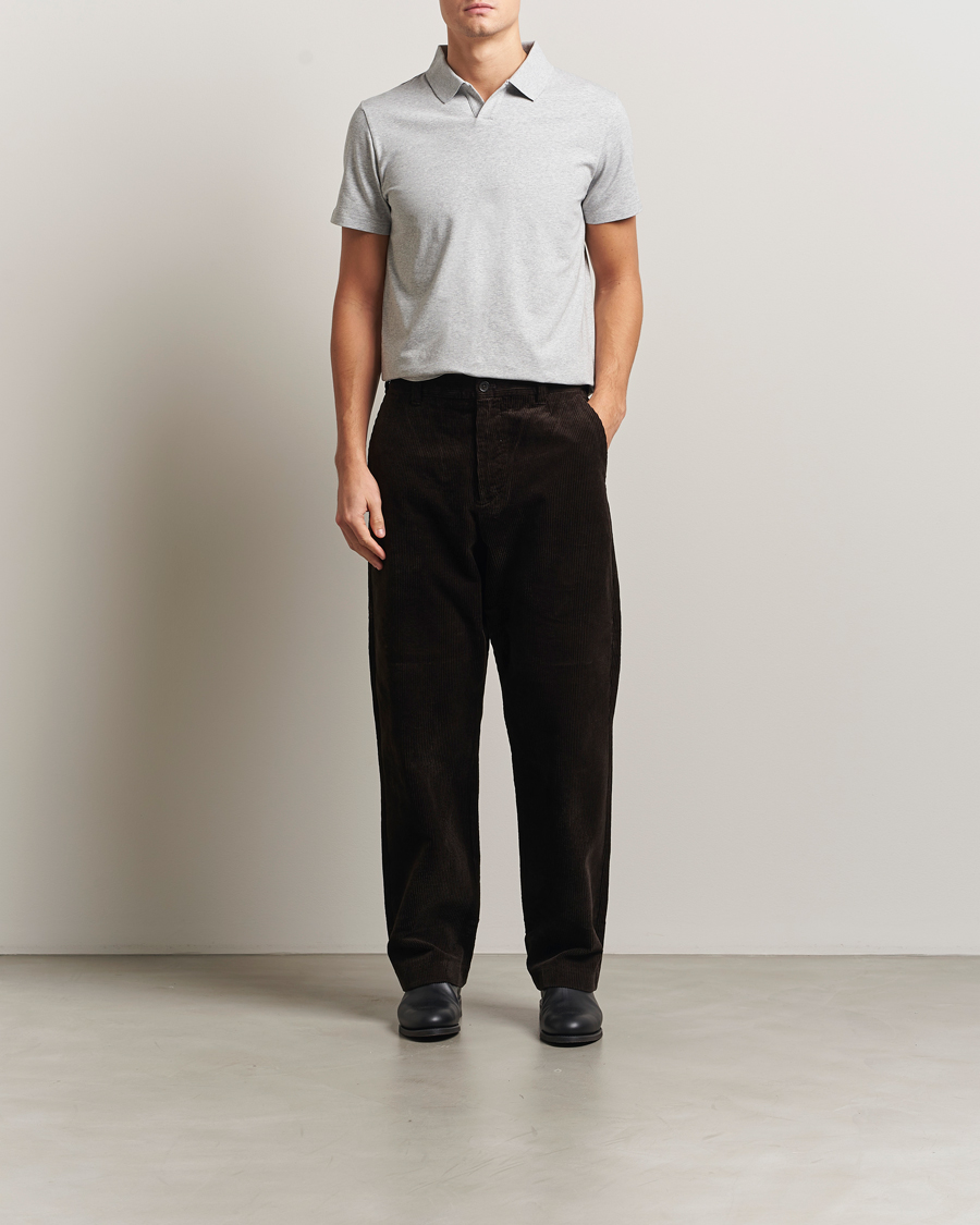 Heren | Polo's | Filippa K | Soft Lycra Polo Tee Light Grey Melange