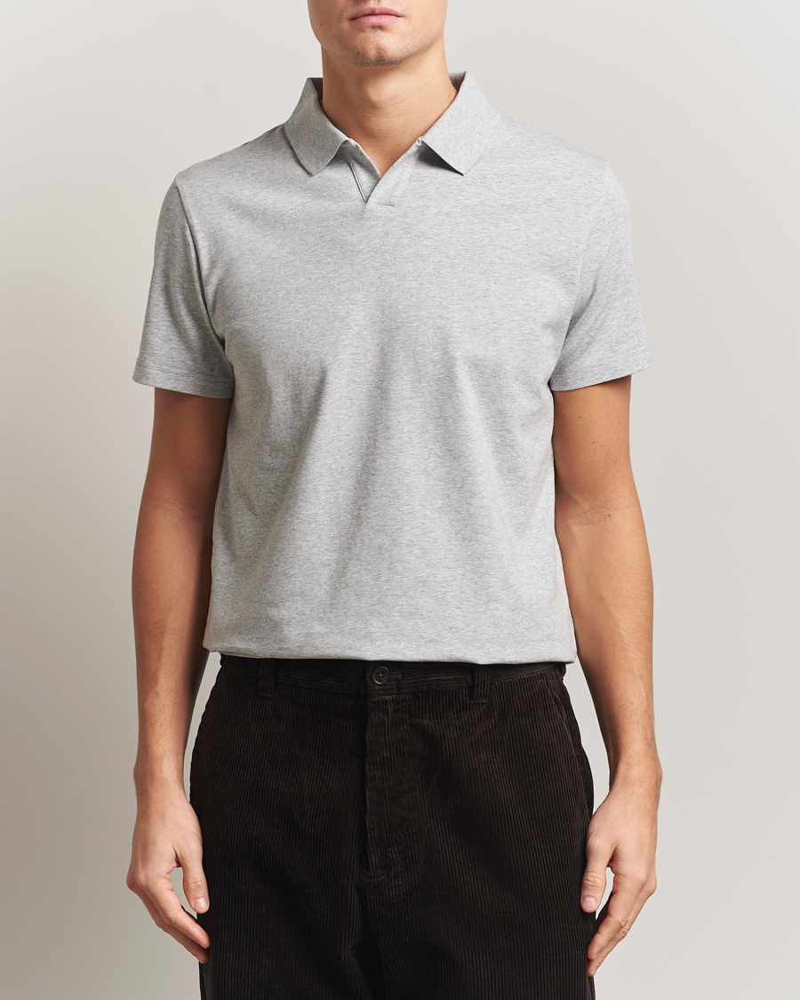 Heren | Polo's | Filippa K | Soft Lycra Polo Tee Light Grey Melange