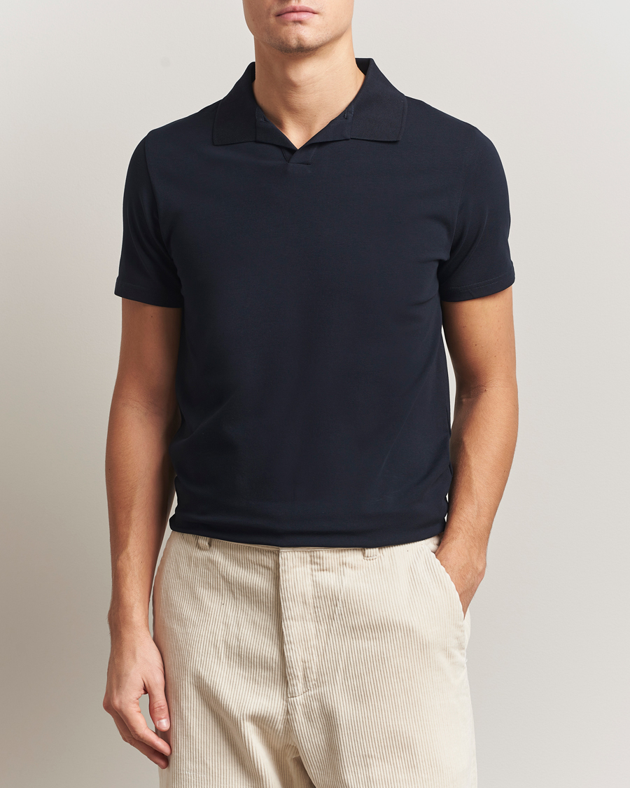 Heren | Polo's | Filippa K | Soft Lycra Polo Tee Navy