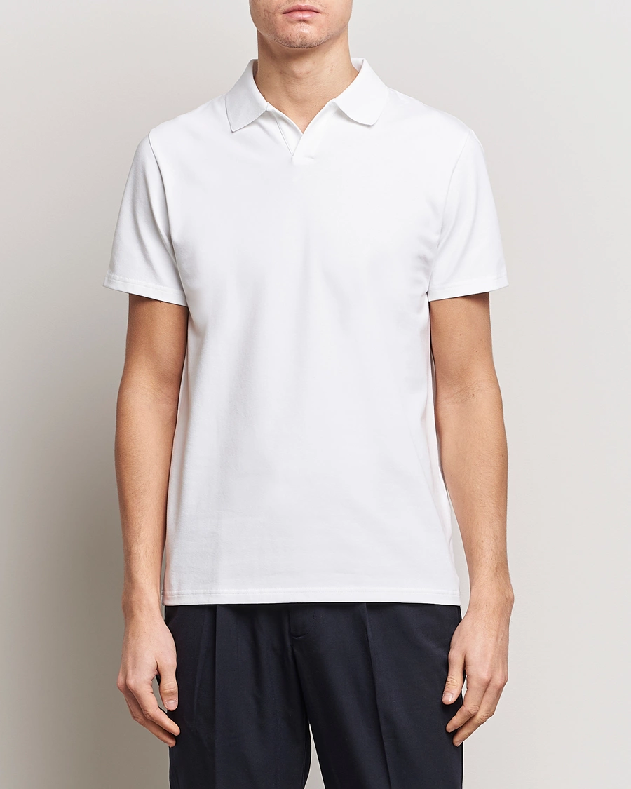Heren | Poloshirts met korte mouwen | Filippa K | Soft Lycra Polo Tee White
