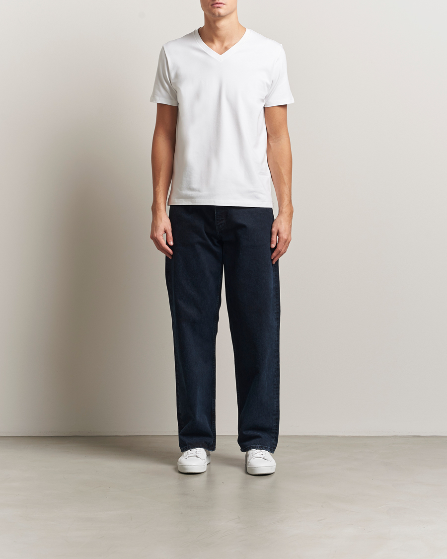 Heren | T-shirts | Filippa K | Soft Lycra V-Neck Tee White